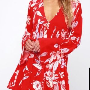 Red floral Bella dress